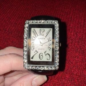 Chicos Black Watch with Rhinestone Bezel